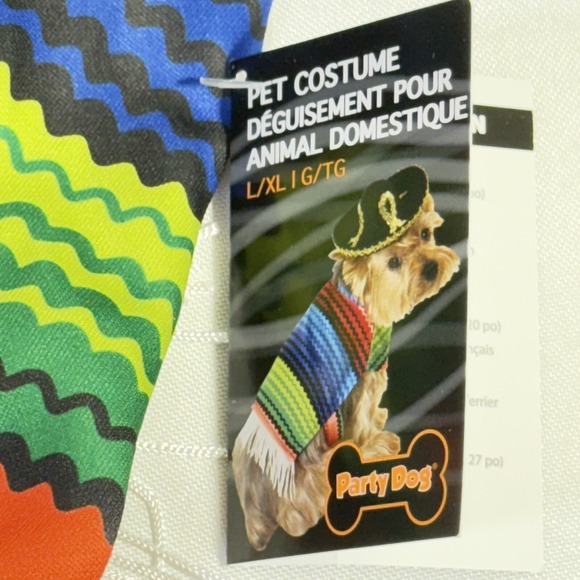 NWT Party Dog Mexican Sombero Poncho‎ Halloween Costume L/XL - Picture 3 of 6